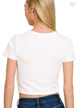 Load image into Gallery viewer, White Cropped Tshirt
