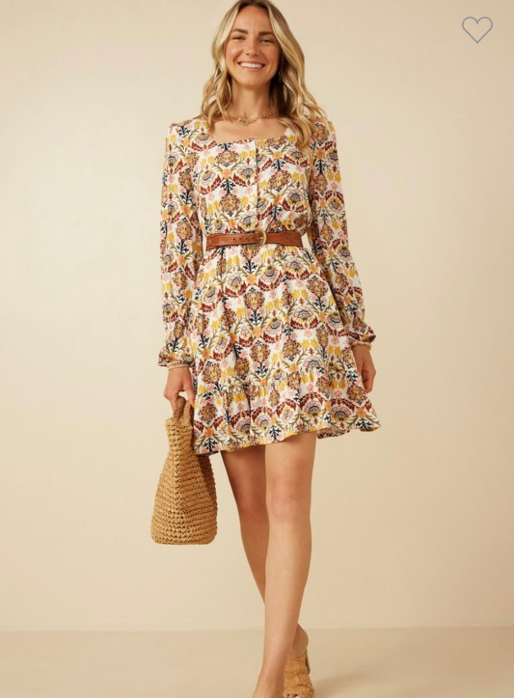 Mustard Floral Dress