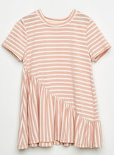 Load image into Gallery viewer, Girls Mauve Striped Tunic Tee
