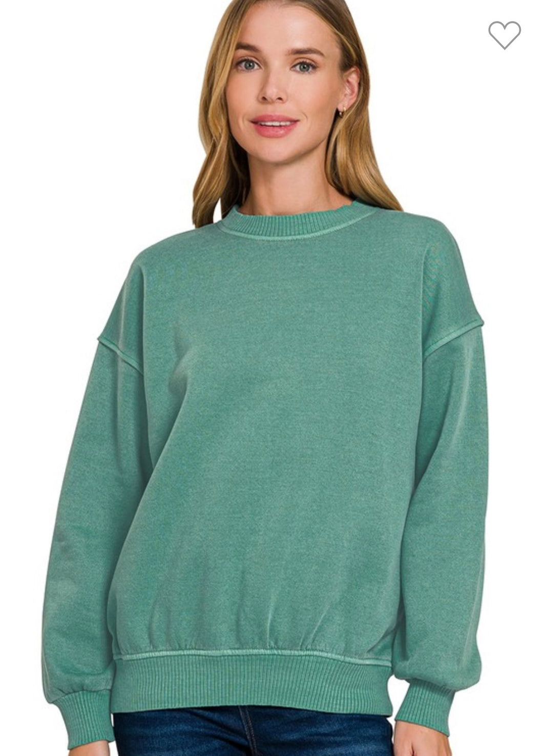 Teal Fleece Oversized Pullover