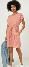 Load image into Gallery viewer, Mauve Striped Tshirt Dress
