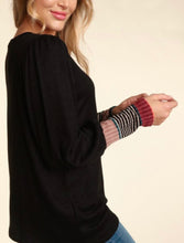 Load image into Gallery viewer, Black Bubble Long Sleeve Top
