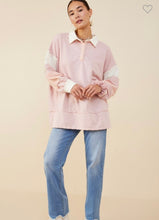 Load image into Gallery viewer, Pink Blocked Knit Rugby Shirt
