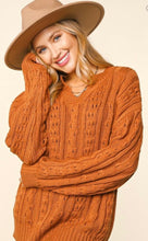 Load image into Gallery viewer, Rust Cable Knit Sweater
