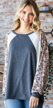 Load image into Gallery viewer, Animal Contrast Dolman Top

