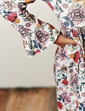 Load image into Gallery viewer, Girls Rust Fall Floral Print Twirl Dress
