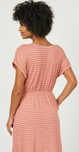 Load image into Gallery viewer, Mauve Striped Tshirt Dress
