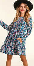Load image into Gallery viewer, Teal Floral Babydoll Dress
