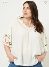 Load image into Gallery viewer, Cream Embroidered Top
