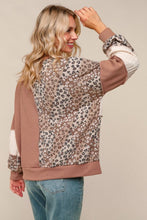 Load image into Gallery viewer, Rib Cable Knit Leopard Pullover Knit Top
