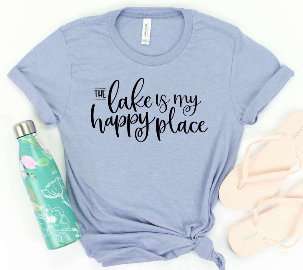 Light Blue Lake Life Graphic T-shirt