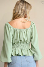 Load image into Gallery viewer, Mint Bubble Sleeve Top
