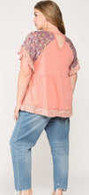 Load image into Gallery viewer, Rose Top with Floral Sleeves
