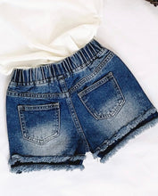Load image into Gallery viewer, Girls Elastic Waisted Denim Shorts
