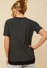 Load image into Gallery viewer, Black Ribbed Stripe Top

