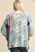 Load image into Gallery viewer, Blue Mixed Print Top
