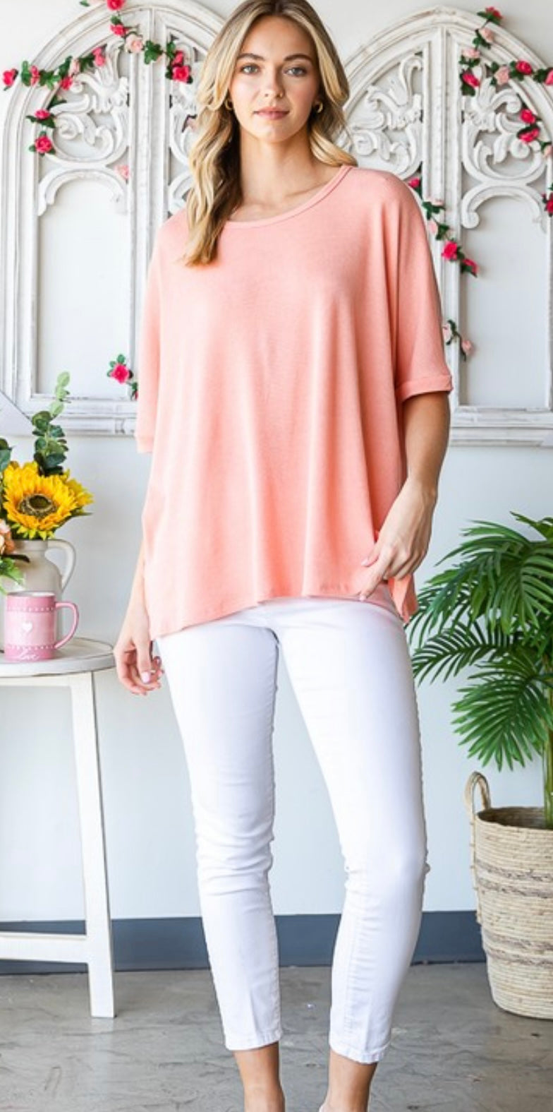 Peach Oversized Thermal Top