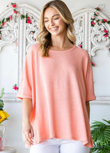 Load image into Gallery viewer, Peach Oversized Thermal Top
