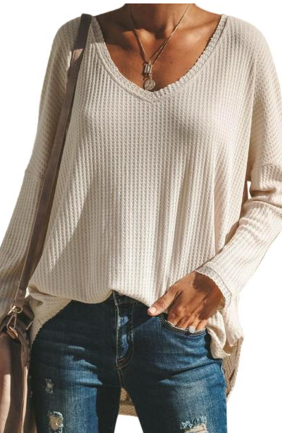 Beige Thermal Knit Top