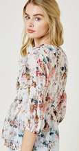 Load image into Gallery viewer, Cream Floral Peplum Top
