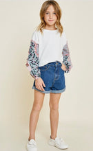 Load image into Gallery viewer, Girls Ruffle Paisley Print Sleeve Top

