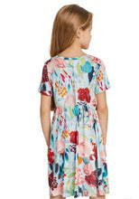Load image into Gallery viewer, Sky Blue Floral Dress
