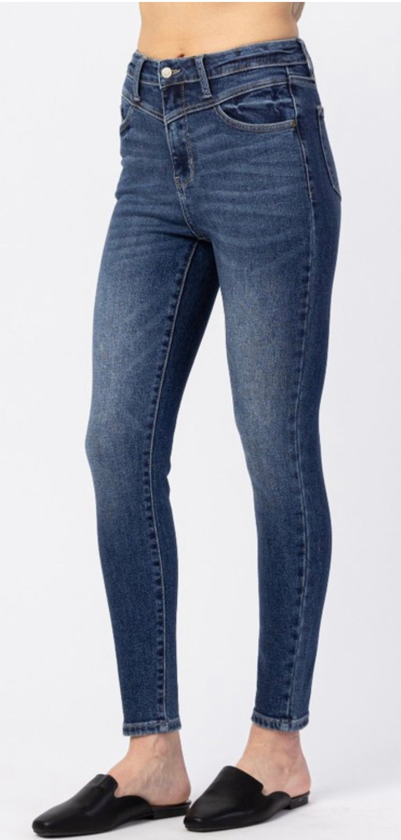 Judy Blue Front Yoke Skinny Jeans