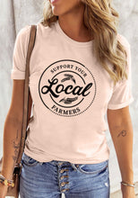 Load image into Gallery viewer, Pink Support Local Farmers T-shirt
