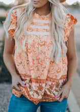 Load image into Gallery viewer, Orange Floral Print Top
