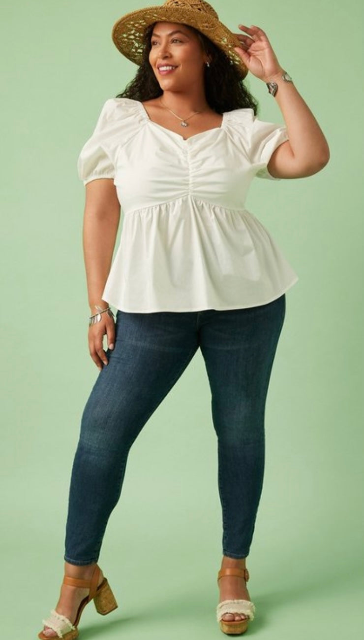 Off White Sweetheart Top