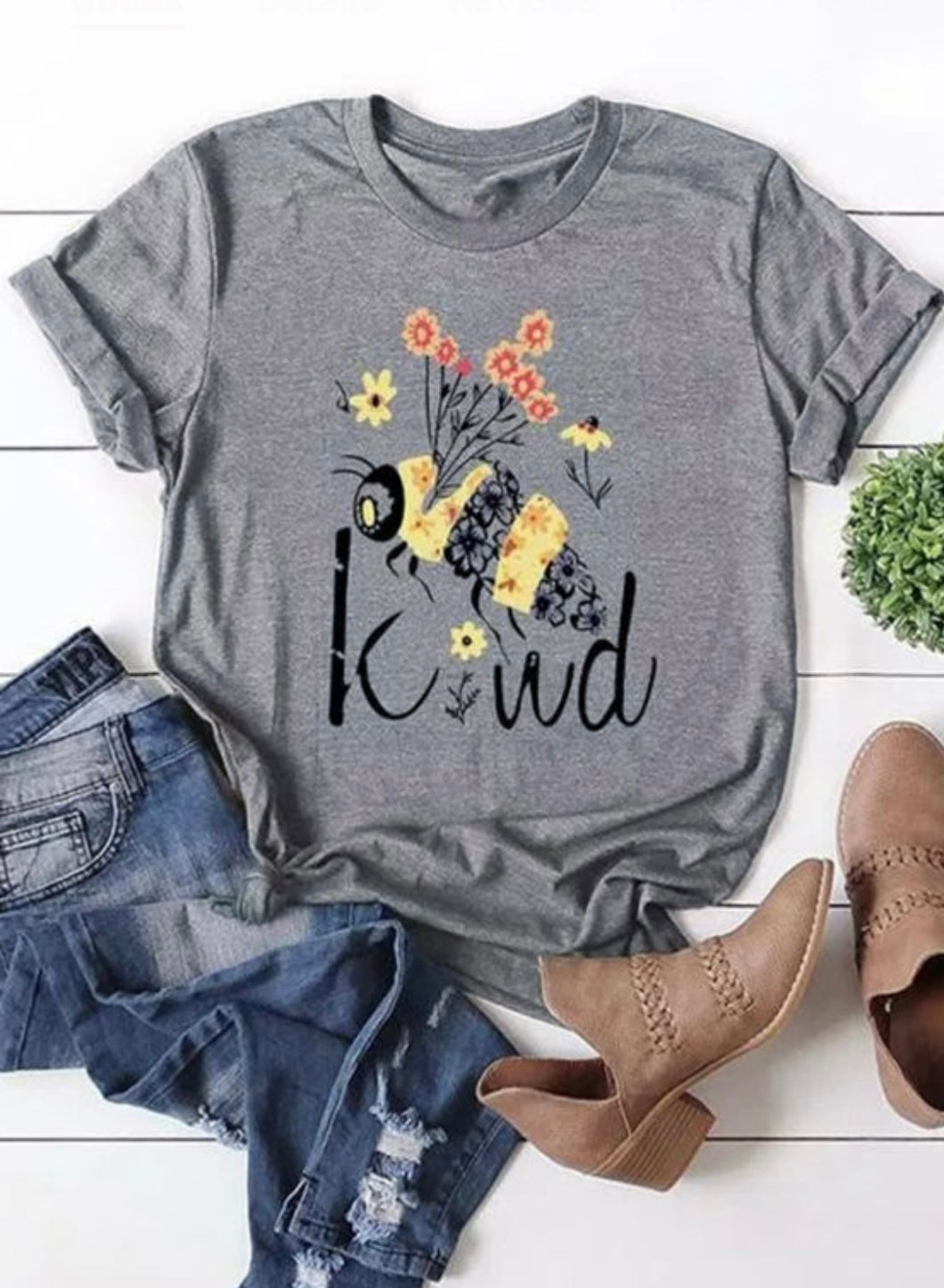Gray Bee Kind T-shirt