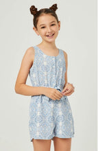 Load image into Gallery viewer, Girls Bandana Print Belted Romper
