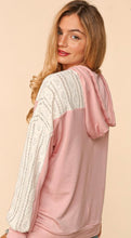 Load image into Gallery viewer, Cream and Blush Eyelet Detail Hoodie
