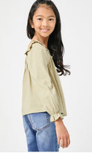 Load image into Gallery viewer, Girls Sage Ruffled Long Sleeve Top
