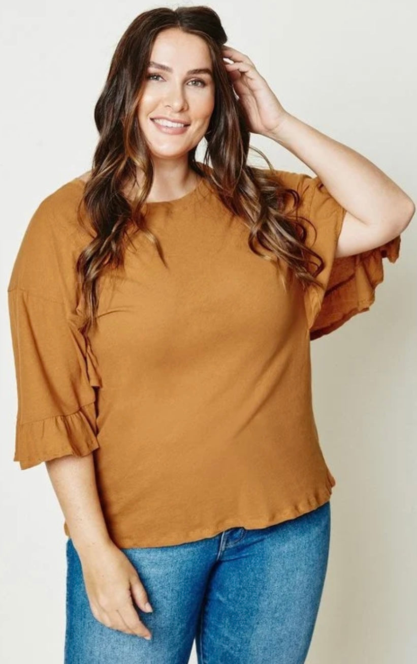 Carmel Ruffle Sleeve Tee