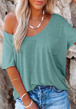 Load image into Gallery viewer, Turquoise Scoop Neck Tee
