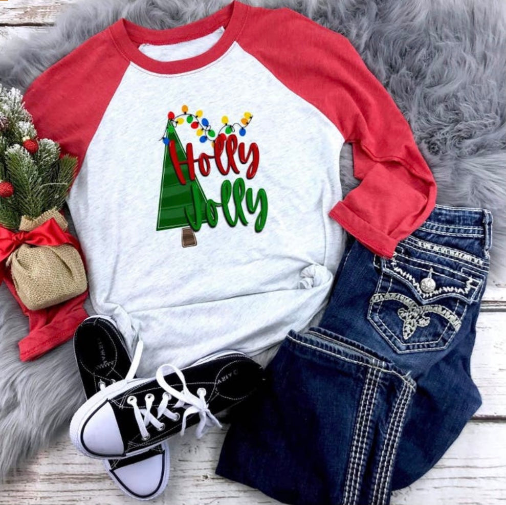 Holly Jolly Baseball Tee