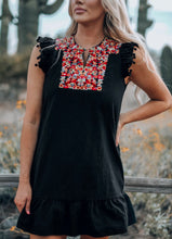Load image into Gallery viewer, Black Embroidered Dress
