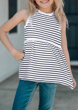 Load image into Gallery viewer, White and Black Stripped Tank

