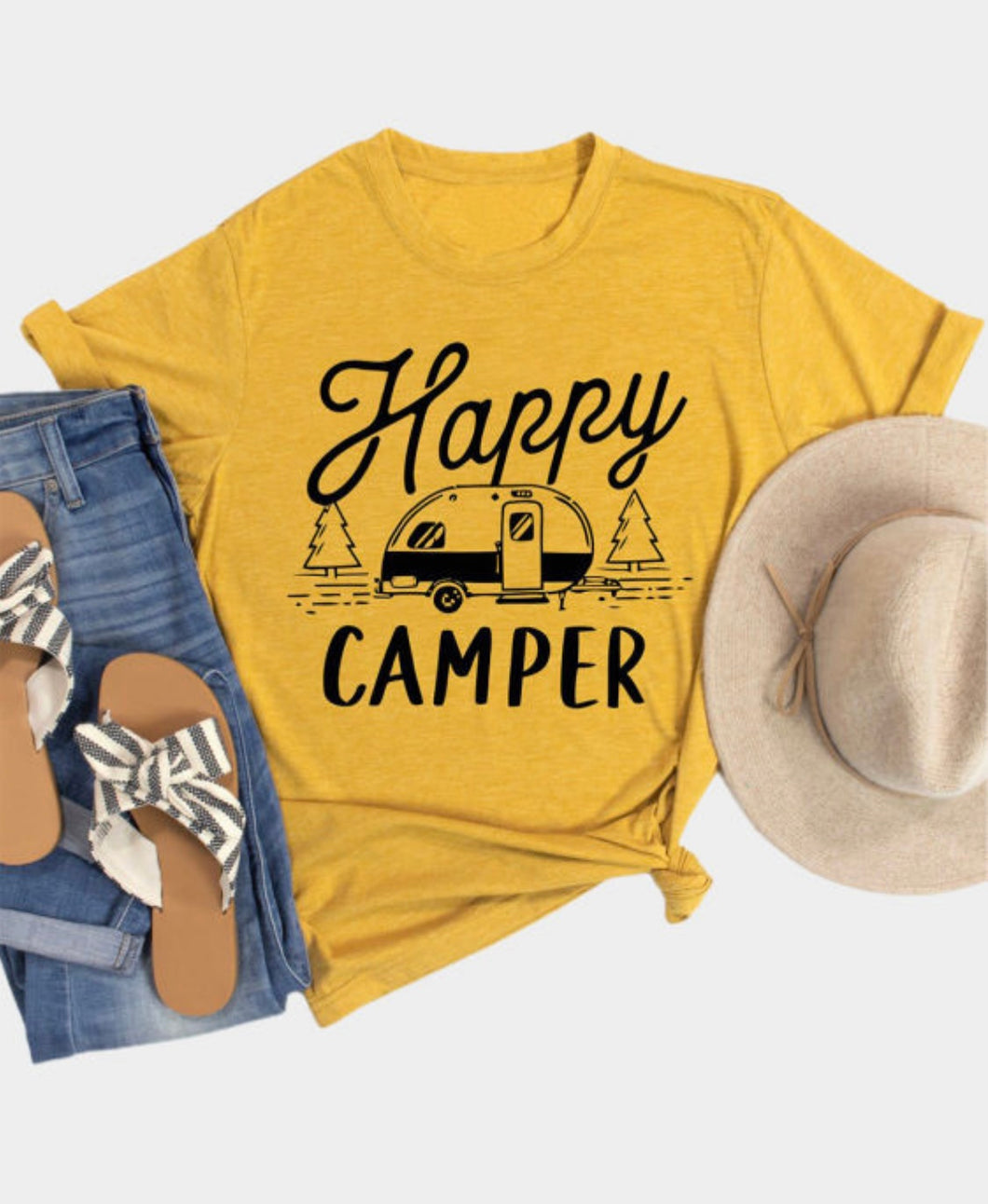 Yellow Happy Camper T-shirt
