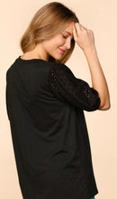 Load image into Gallery viewer, Black Puff Bubble Short Sleeve Top

