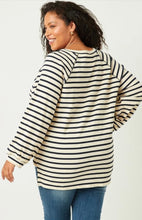 Load image into Gallery viewer, Waffle Striped Long Sleeve Top
