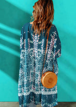 Load image into Gallery viewer, Teal Color Printed Kimono
