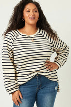 Load image into Gallery viewer, Waffle Striped Long Sleeve Top
