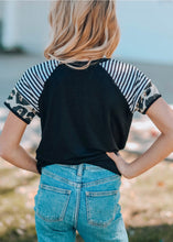 Load image into Gallery viewer, Black Striped and Leopard Kid Tee
