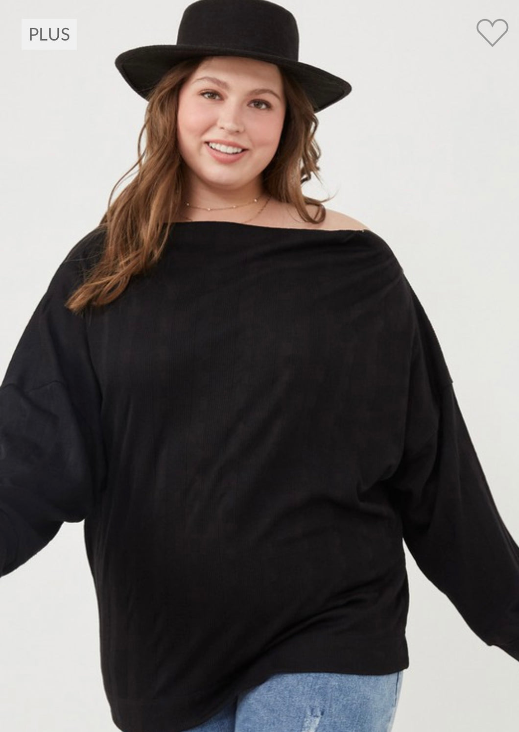 Black Textured Knit Top