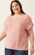 Load image into Gallery viewer, Pink Waffle Knit Tee
