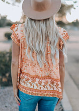 Load image into Gallery viewer, Orange Floral Print Top

