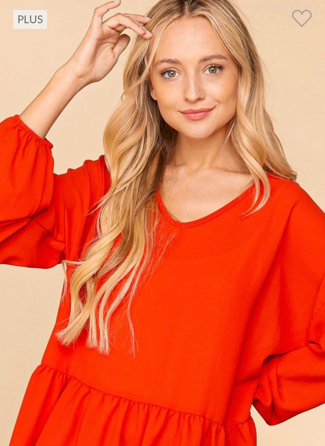 Rust V Neck Baby Doll Top