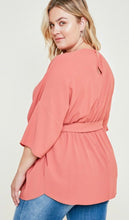 Load image into Gallery viewer, Rose Front Tie Blouse
